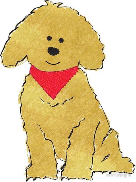 Cute Goldendoodle Puppy Doodle Dog Sticker By Emrdesigns Golden