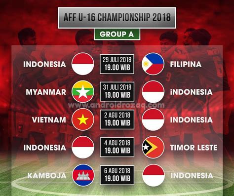Ini Jadwal Lengkap Pertandingan Timnas Indonesia U 16 Di Piala Aff U 16
