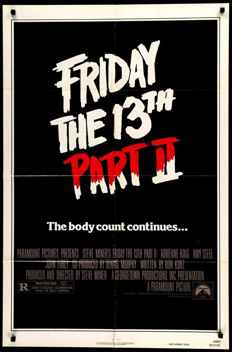 Friday The 13th Part 2 1981 Original One Sheet Movie Poster