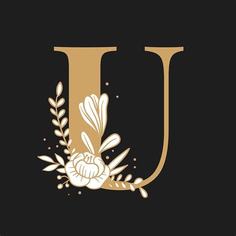 Floral Letter U Font Typography Psd Free Image By