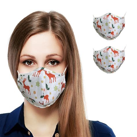 Patterned Two Layer Reusable Face Masks For Adults 2 Pack Primeware