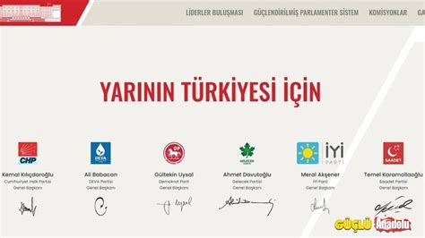 Altılı Masanın Internet Sitesi Millet İttifakı Oldu Güçlü Anadolu Gazetesi