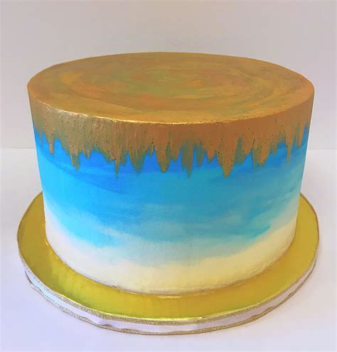 Gold Painted Ombré Cake Cake Ombre Cake Sweet