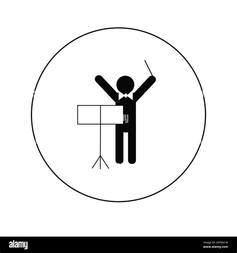 Orchestra Conductor With Baton And Music Stand Stock Vector Image And Art