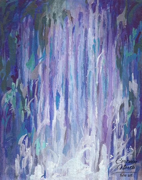 Waterfall 11x14 Abstract Acrylic Painting Print By Cortney North