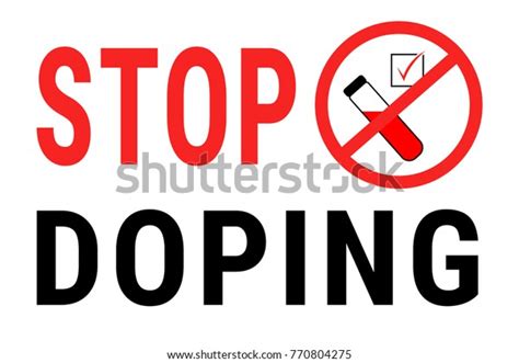 Stop Doping Positive Doping Test Red Stock Vector Royalty Free