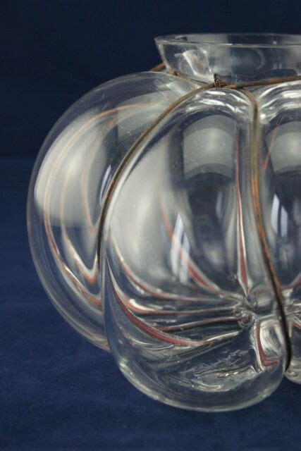 Murano Venetian Blown Art Glass Crystal Vase Metalic Cage Signed By Artist Italy Ebay