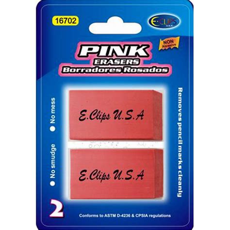 48 Pieces 2 Pack Pink Erasers Erasers At