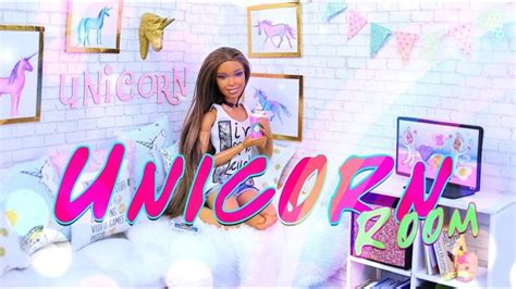 Help dolls to move into their fabulous new house! DIY - How to Make: UNICORN Doll Room | Dollhouse Crafts ...