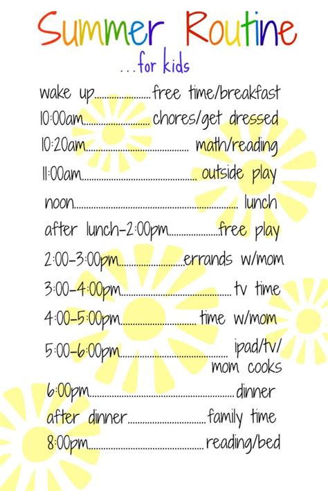 So what are daily routine cards? A Daily Routine for Kids Over the Summer | Purely Easy
