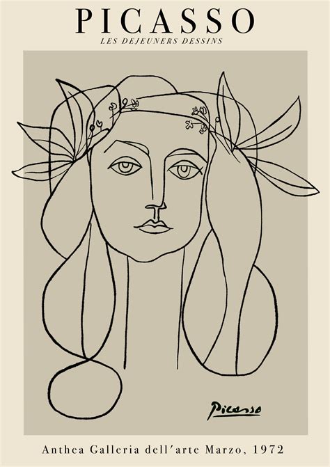 Picasso Faces Line Art Woman Line Art Woman Face Art Interior Design