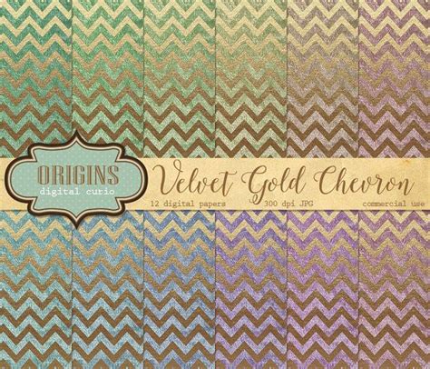 Velvet Gold Chevron Digital Paper Graphics This Is A Set Of 12 Crushed
