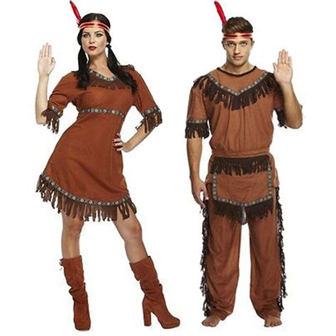 Mens Womens American Indian Costume Adult Native Fancy Dress Book Week Outfit Uk Ebay