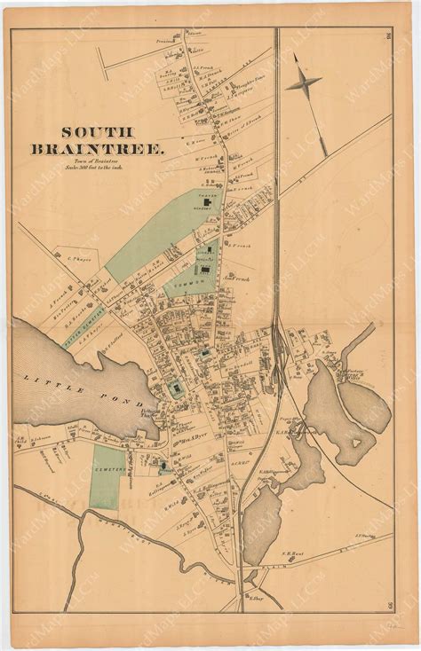 Braintree Massachusetts 1876 Wardmaps Llc