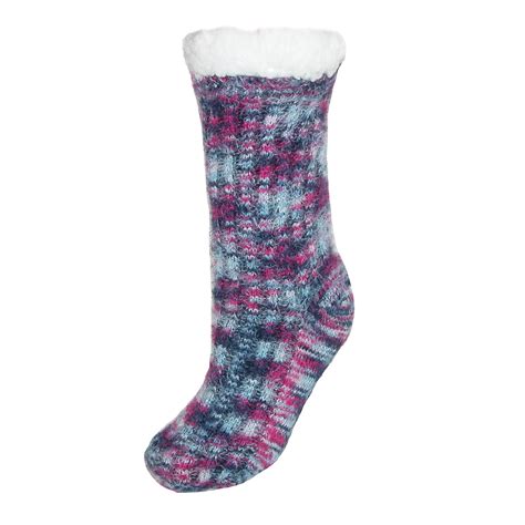 Alexa Rose Womens Faux Sherpa Lined Slipper Socks Walmart Canada