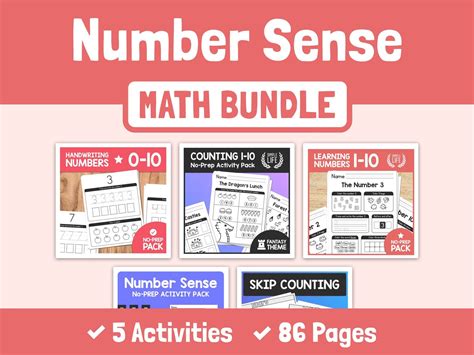 Number Sense Math Bundle Counting Worksheets And Number Activities