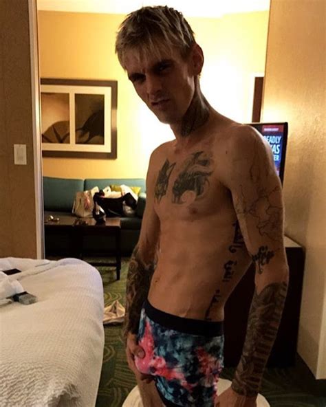 Alexissuperfans Shirtless Male Celebs Aaron Carter Grabbing His Junk On Ig Story