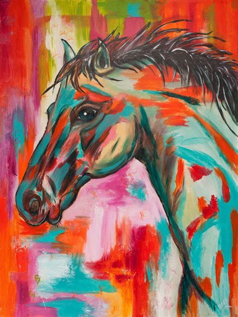 Acrylic Paintings Of Horses Beginner Painting