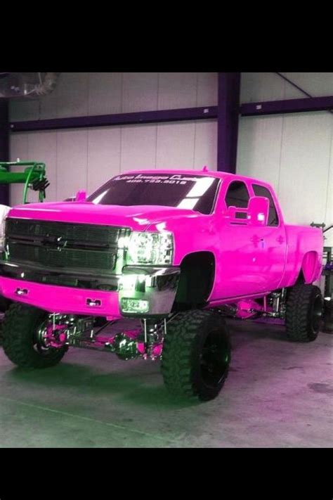 Over 150000 repairable vehicles or vehicles for parts at copart. Pink chevy all jacked up love it | Chicks Dig Cars and ...