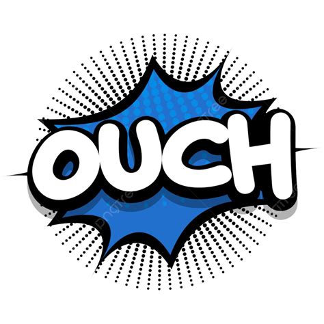 Ouch Comic Book Speech Explosion Bubble Vector Art Illustration For