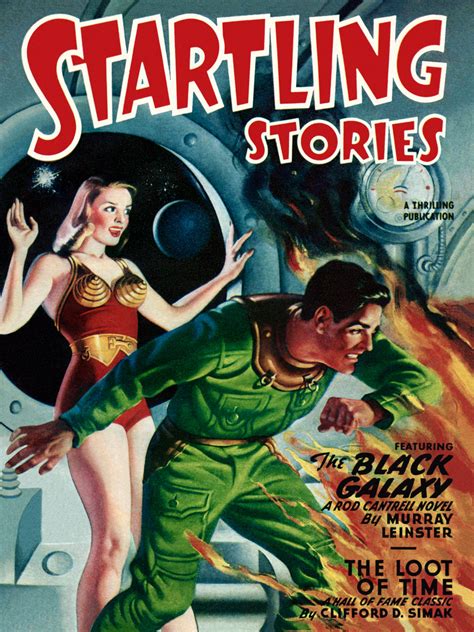 Vintage Sci Fi Poster Startling Stories Black Galaxy Pulp Magazine