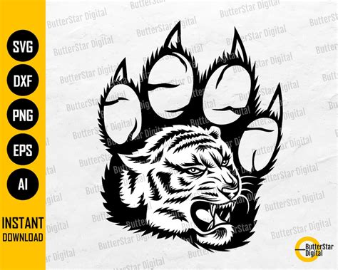 Tiger Paw Svg Tigress Svg Wild Animal T Shirt Decal Etsy