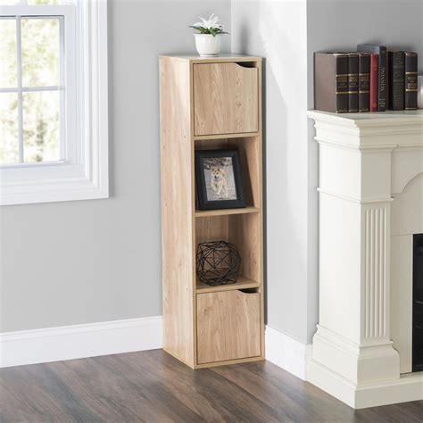 4 Cube Wood Storage Shelf With Doors Natural Walmart Canada