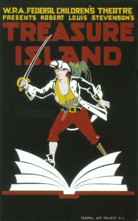 Vintage Wpa Poster Treasure Island 1930s