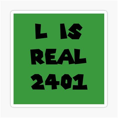 L Is Real 2401 Black Letters Sticker For Sale By Joshcartoonguy