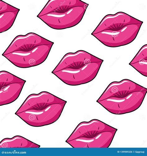 pattern female lips pop art style stock vector illustration of duplicate lipstick 139989326