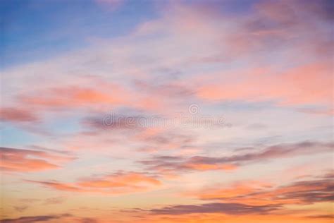 Stunning Sunset Sky And Orange Clouds Background Stock Image Image Of