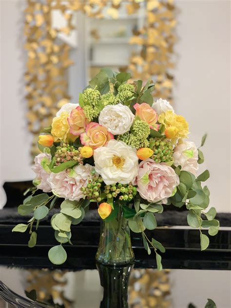 22" Large Real Touch Arrangement Rose Peony Tulip in 2021 | Luxury flower arrangement, Large