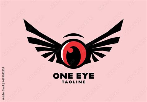 Stiff Art Style Of Red Eye With Wings Stock Vector Adobe Stock