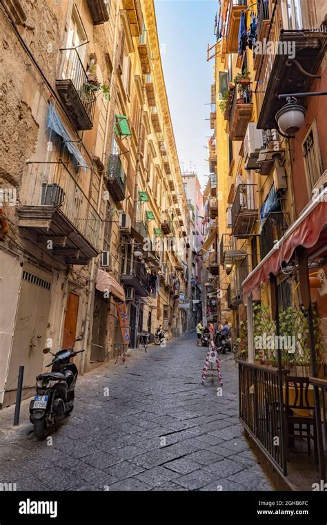 Naples Italy September 4 2020 Narrow Street With Old Houses In The
