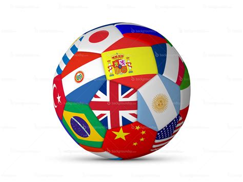 Football ball with flags | Backgroundsy.com