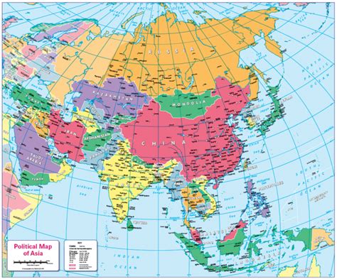 Childrens Political Map Of Asia Cosmographics Ltd