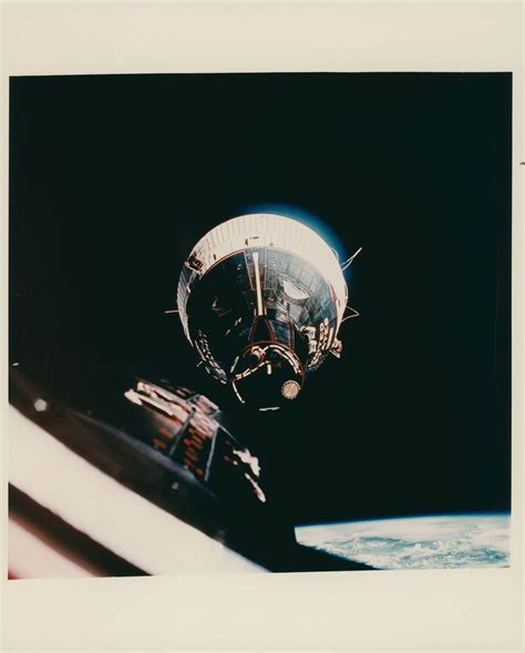 First Rendezvous In Space At 17000 Mph Close Up Of Gemini Vii