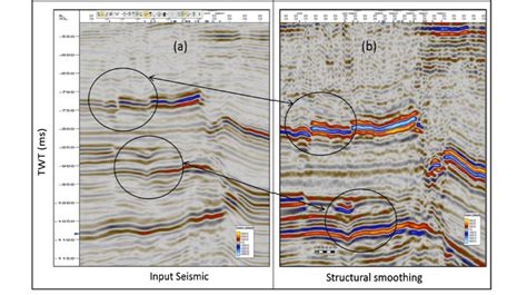 A Original Seismic Section B Structural Smoothing Attribute