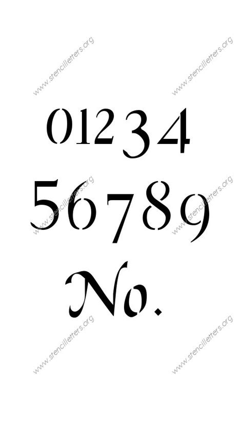 Sans Serif Cursive Number Stencils 0 To 9 Stencil Letters Org Images