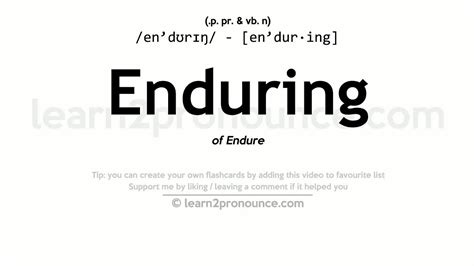 Pronunciation Of Enduring Definition Of Enduring Youtube