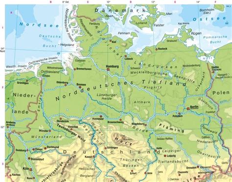 Als eine physische karte bezeichnet man eine übersichtskarte, welche die großräumige beschaffenheit der erdoberfläche (küsten, gebirge, ebenen, große flüsse usw.) darstellt. Deutschland Physische Karte | Karte