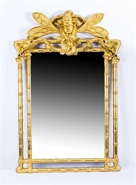 Beautiful Decorative French Giltwood Art Nouveau Mirror 150 X 79 Cm