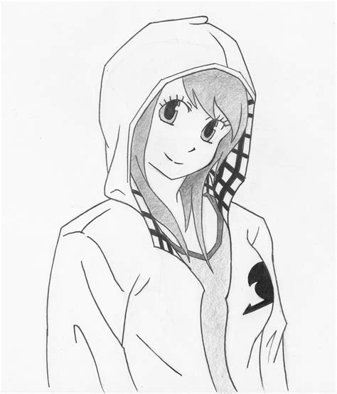 Anime Girl Wearing A Hoodie Coloring Pages Coloring Pages