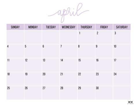 Printable April 2021 Calendar Style 11 Calendar Widget 2021 Calendar