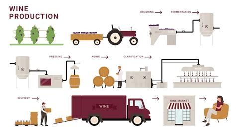 Premium Vector Wine Production Process Stages Infographic Vector
