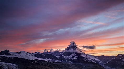 Hd Wallpaper Matterhorn Mountains Nature Sunset Wallpaper Flare