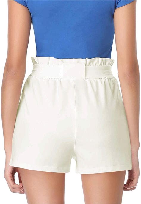 Freeprance Paper Bag Shorts For Women High Waisted Whiteshorts Size