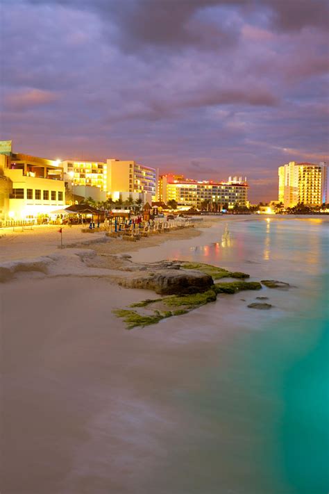 Sunset At Cancun Beach Cancun Beaches Cancun Airport Airport Travel