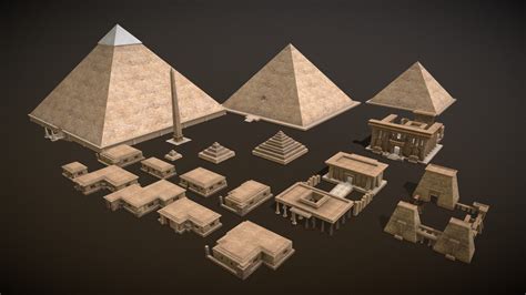 Ancient Egyptian Pharaohs Buildings Buy Royalty Free 3d Model By