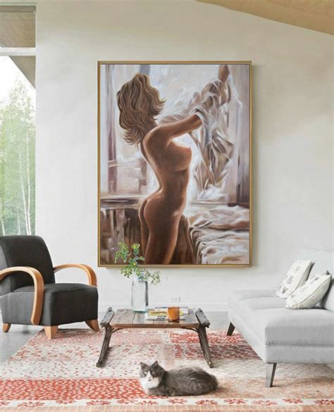 Nude Painting Decoration Nudeart Women Painting Original Nude Oil Painting Sexy Woman Nude Body
